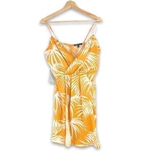 NWT - Gibson - Yellow / White Mini Palm Dress - S